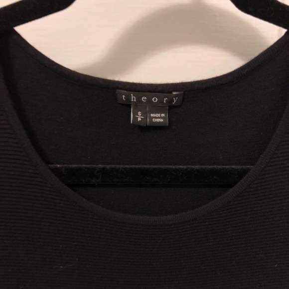 Theory Ribbed Black T-shirt dress - Picture 2 of 6